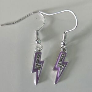 2 For $10 Purple Lightning Bolt Earrings